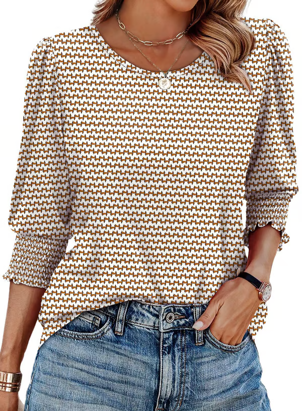 Cecile™ | Blouse 3/4 Mouwen & Manchetten