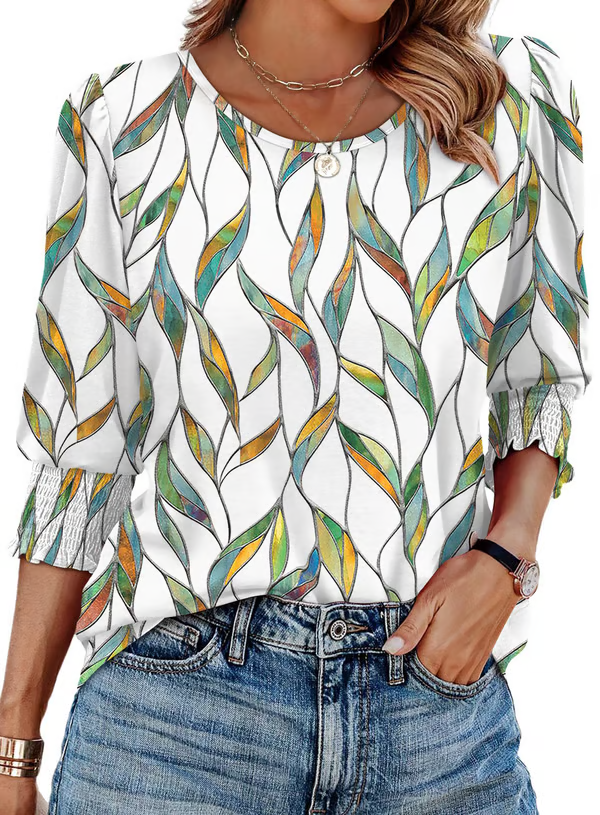 Cecile™ | Blouse 3/4 Mouwen & Manchetten