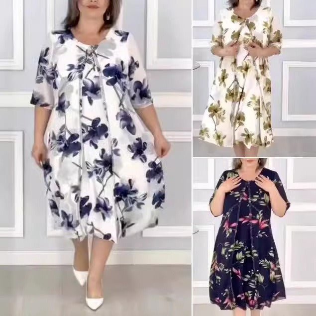 Annelies™ | Jurk Met Waterverf Bloemenprint