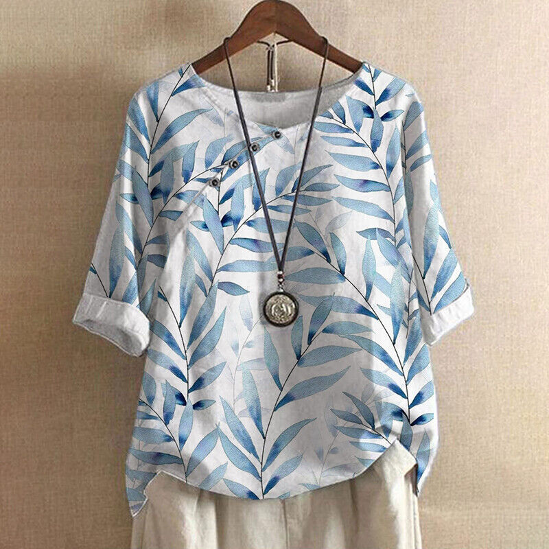 Femke™ | Blouse Met Bladerenprint