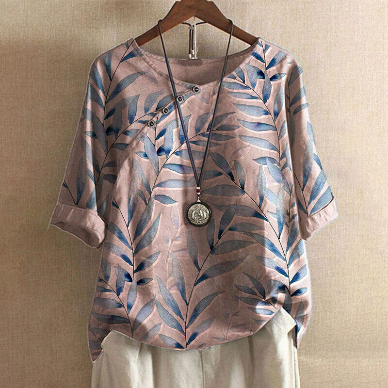 Femke™ | Blouse Met Bladerenprint