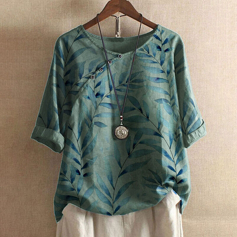 Femke™ | Blouse Met Bladerenprint