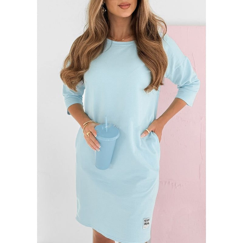 Lieke™ | Jurk Met Ronde Hals & Zakjes