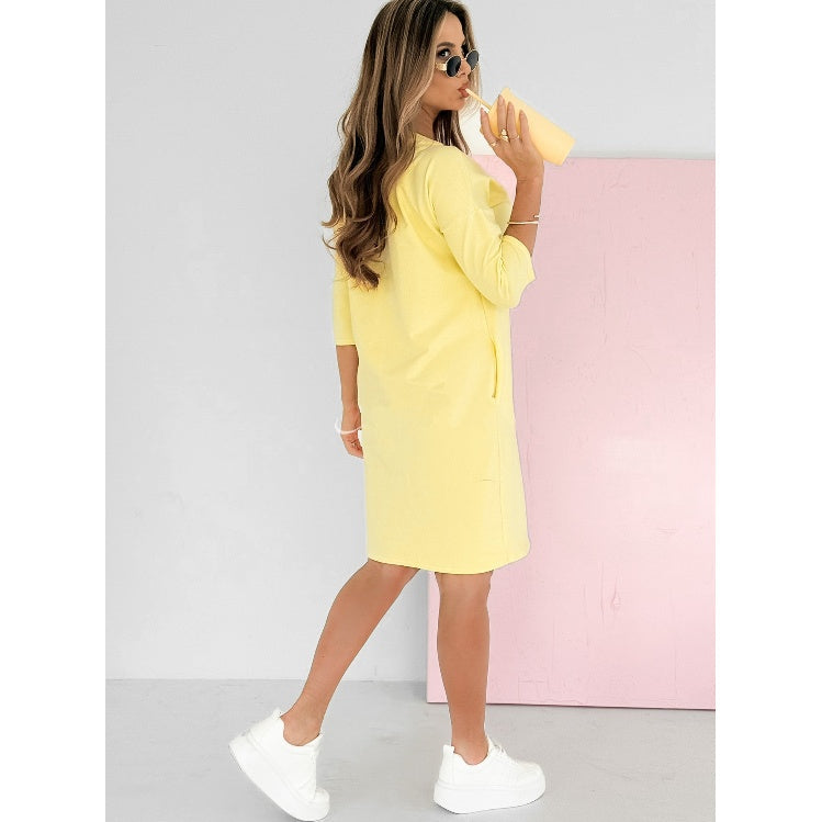 Lieke™ | Jurk Met Ronde Hals & Zakjes