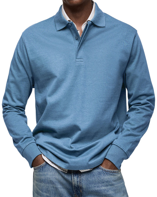 Nathan™|Casual Poloshirt met Lange Mouwen