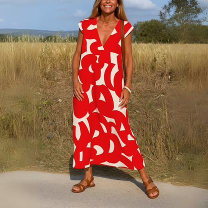 Georgine™ | Elegante V-Hals Midi-jurk