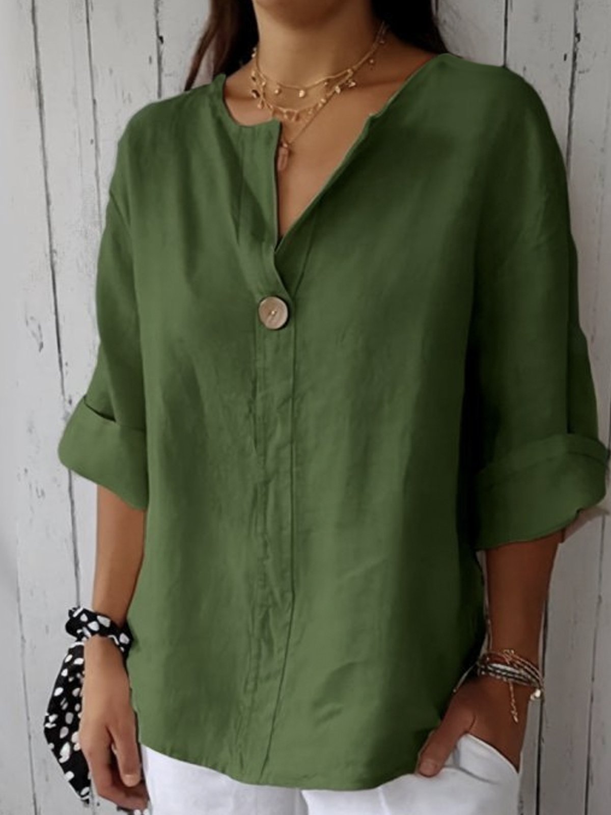 Saar™|Casual Blouse met V-hals