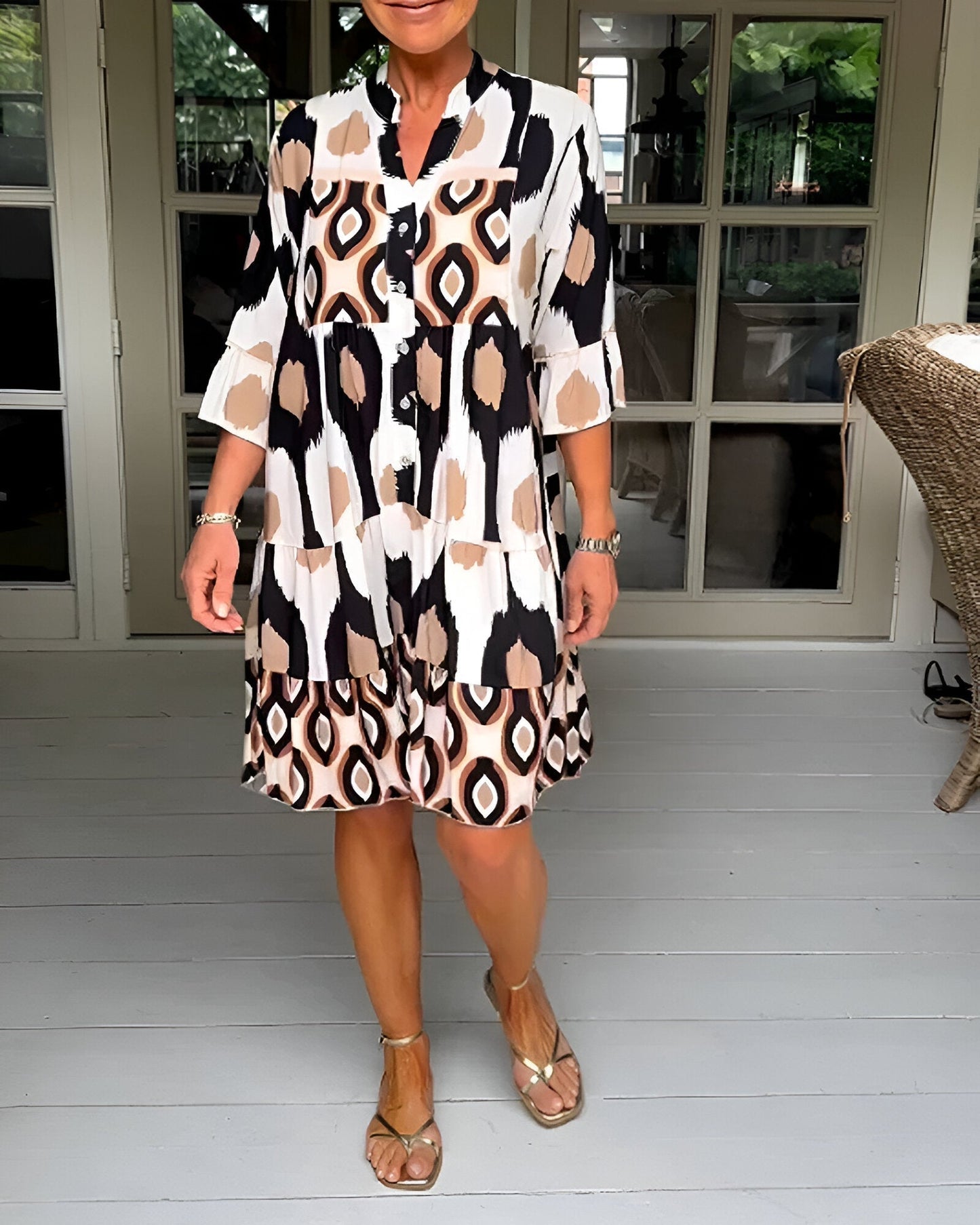 Anouk™ | Midi Jurk Met Knopen