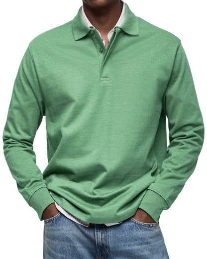 Nathan™|Casual Poloshirt met Lange Mouwen