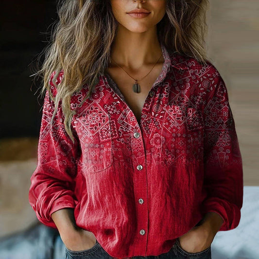 Marjolein™|Vintage Gedrukt Blouse