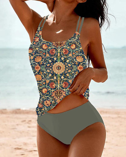 Femke™ | Print Tankini Met Dubbele Bandjes 