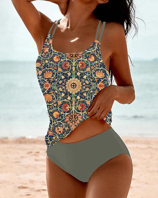 Femke™ | Print Tankini Met Dubbele Bandjes 