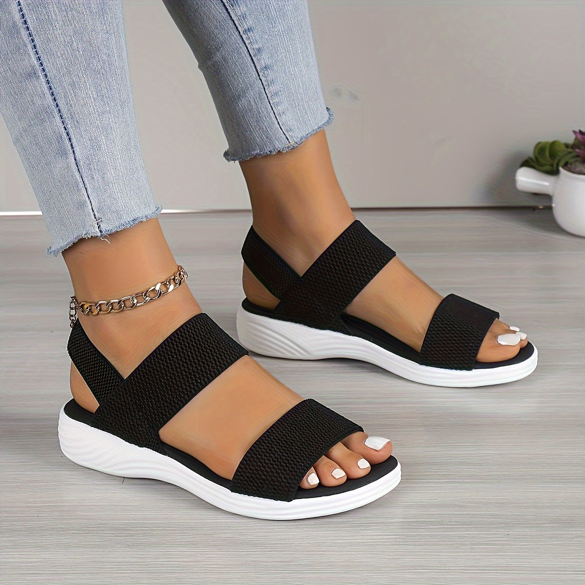 June™|Lichtgewicht Stretch Sandalen
