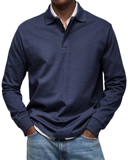Nathan™|Casual Poloshirt met Lange Mouwen