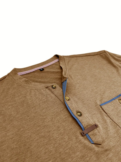 Roel™ | Elegant Ronde Hals T-shirt Met Zak 