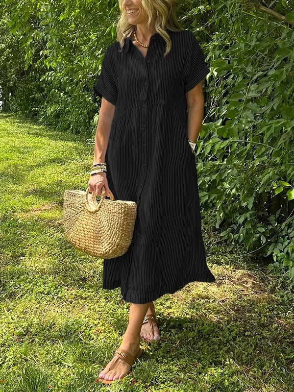 Carlijn™ | Gestreepte Maxi Blousejurk 