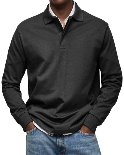 Nathan™|Casual Poloshirt met Lange Mouwen