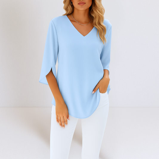 Daphne™ | Elegante Top Met Splitmouwen 