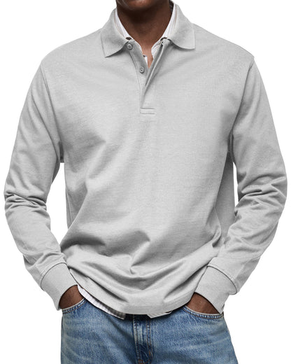 Nathan™|Casual Poloshirt met Lange Mouwen
