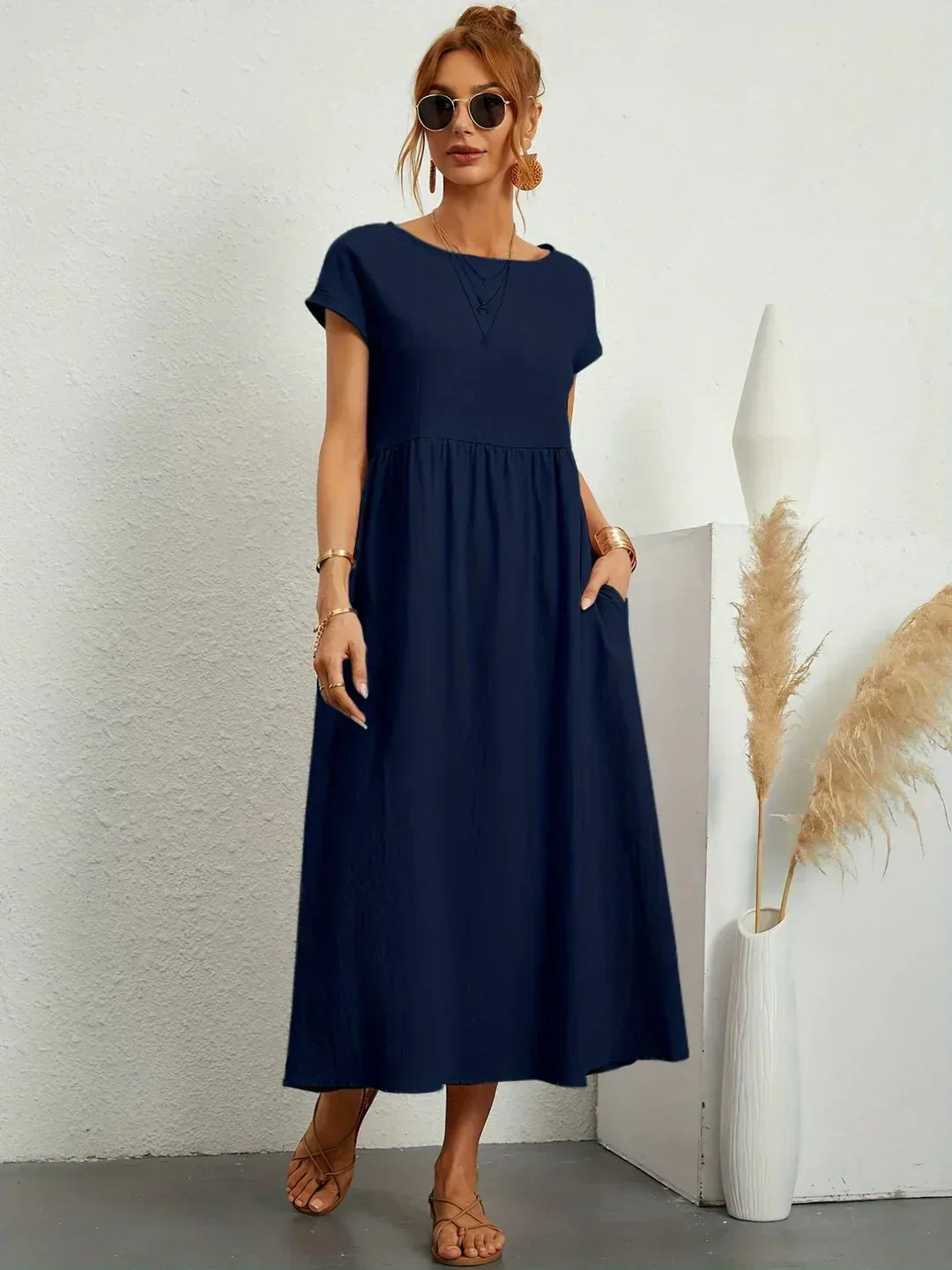 Liyana™|Relaxte Midi Jurk