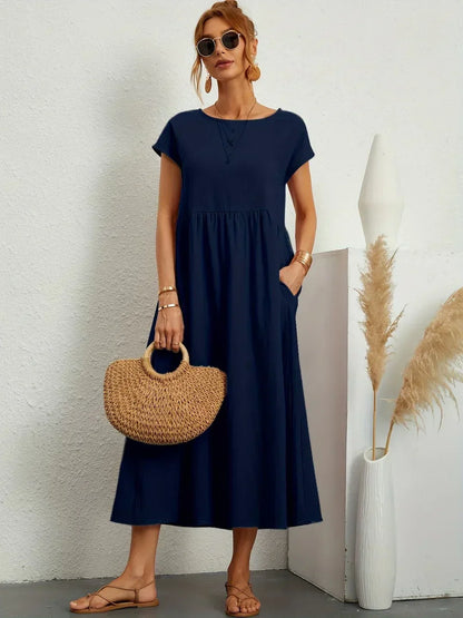 Liyana™|Relaxte Midi Jurk