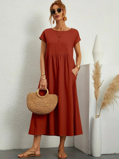 Liyana™|Relaxte Midi Jurk