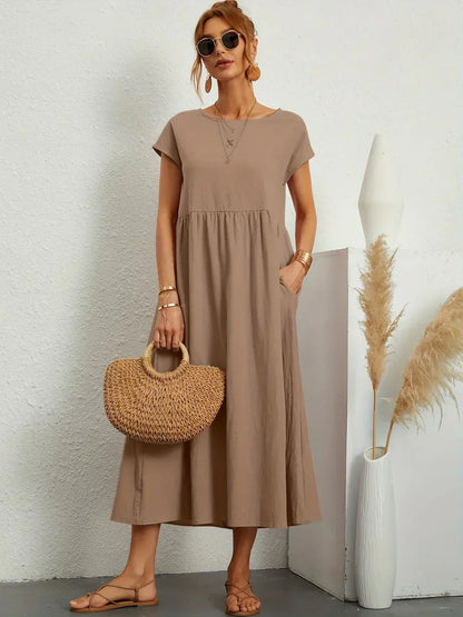 Liyana™|Relaxte Midi Jurk