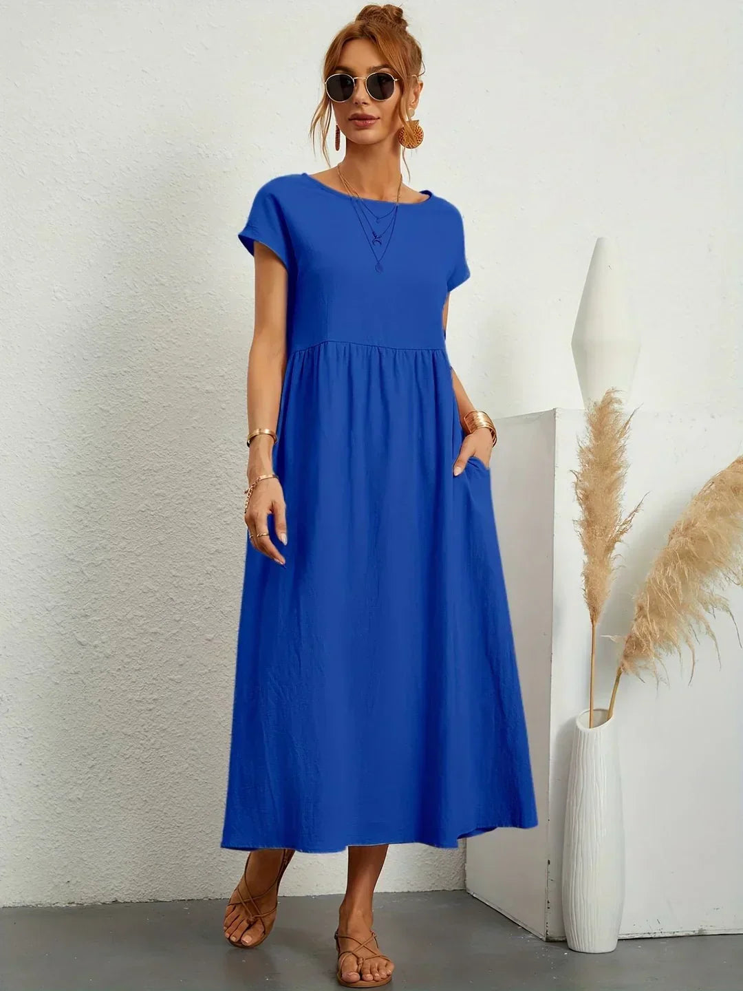 Liyana™|Relaxte Midi Jurk