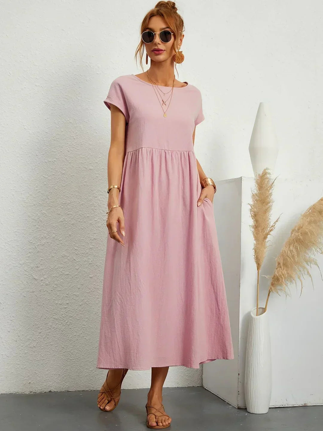 Liyana™|Relaxte Midi Jurk