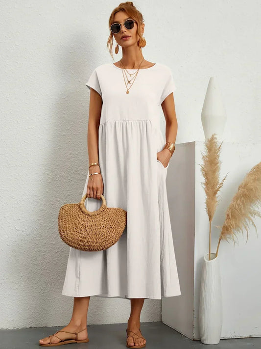 Liyana™|Relaxte Midi Jurk