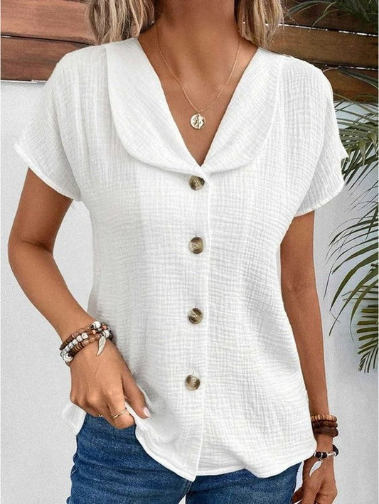 Noor™ | Blouse met Kraag en Knopen  