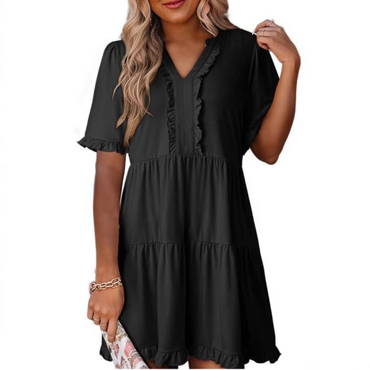 Sanne™ | Casual V-Hals Mini-jurk
