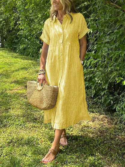 Carlijn™ | Gestreepte Maxi Blousejurk 