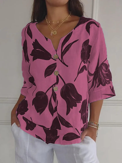 Roos™ | Bloemen V-hals Tuniek Top 