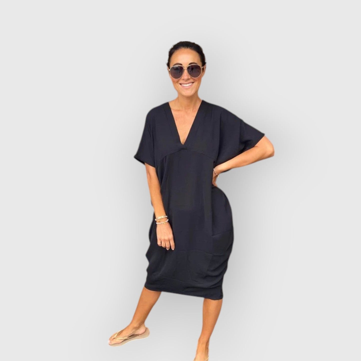 Maud™ | Short Sleeve Midi-jurk
